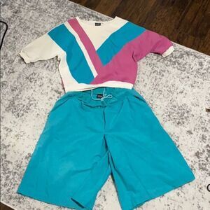 Vtg Catalina shirt scort skirt set GUC Size M